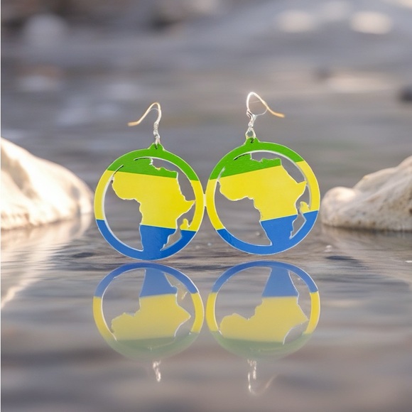 Vibrant Earth-Inspired African Dangle Earrings – Boho Statement Jewelry - Picture 5 of 6